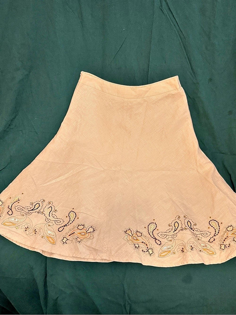 Fall Ready! apostrophe Embroidered Paisley A-Line Skirt in Pink Size 4